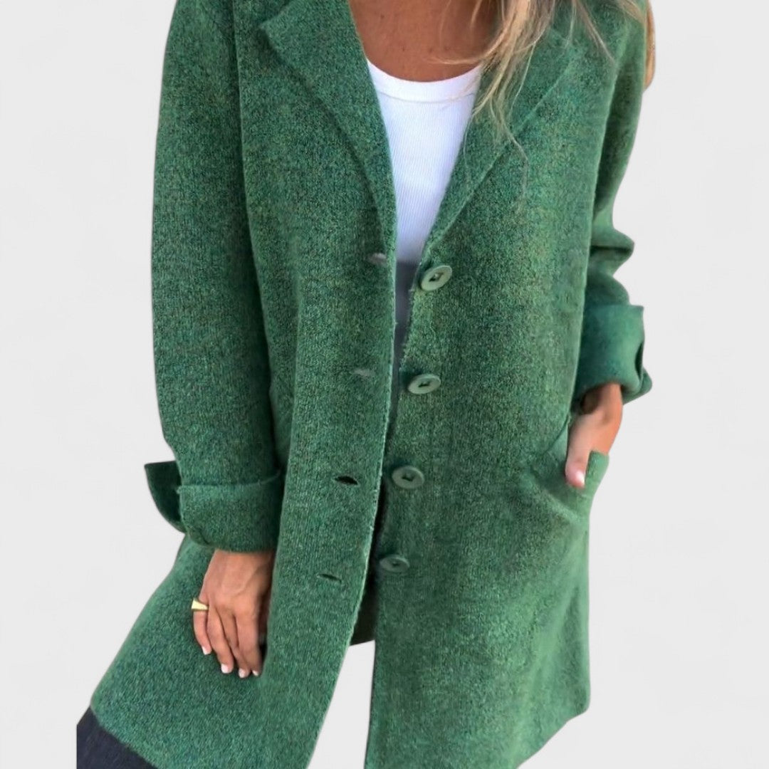 Freya | Casual Long Coat with Lapel