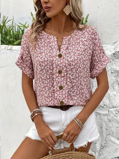 Altaira | Floral Button-Up Blouse