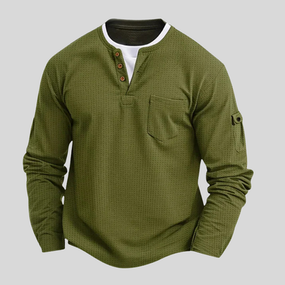 Harrison | Men’s Long-Sleeve Waffle-Cotton Shirt