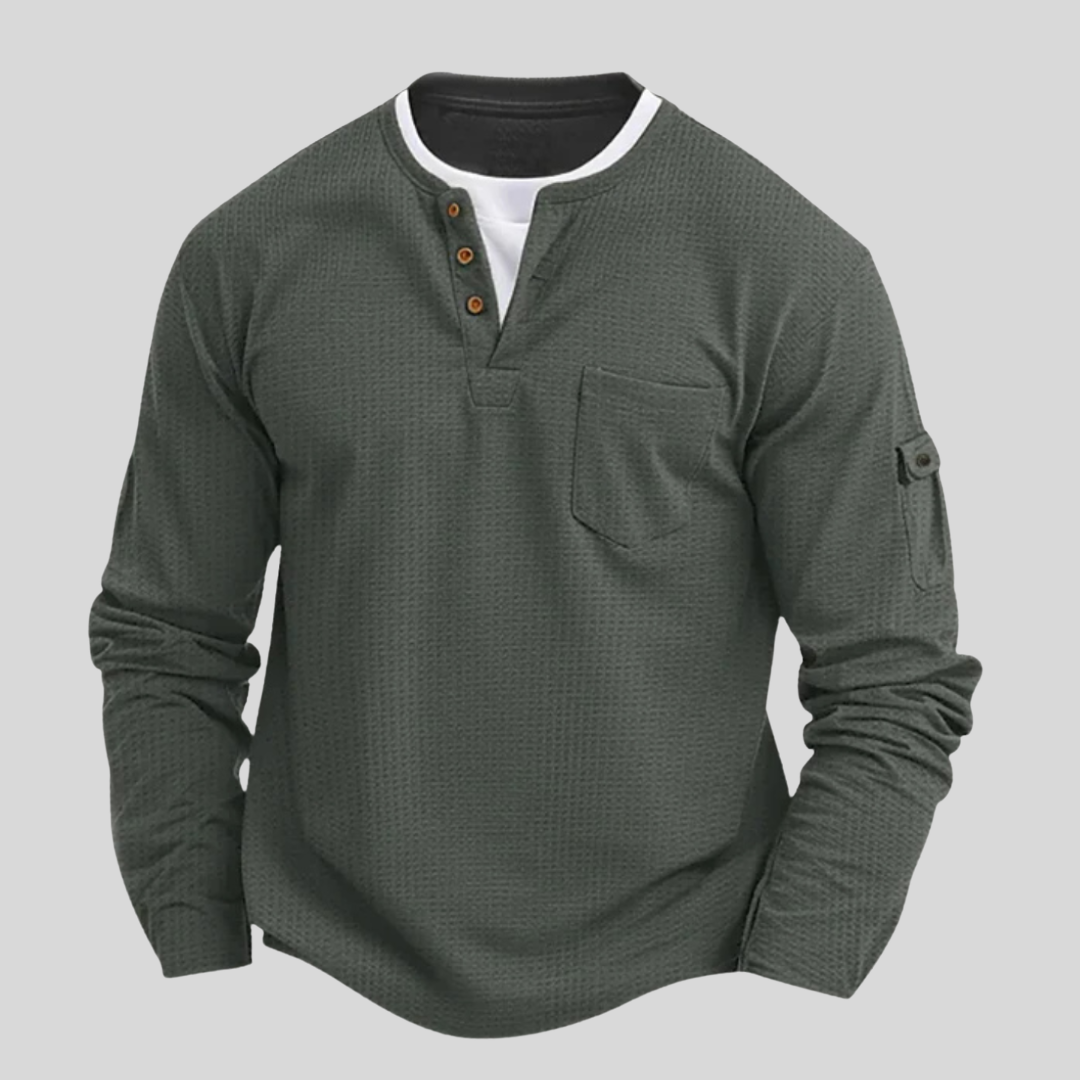 Harrison | Men’s Long-Sleeve Waffle-Cotton Shirt