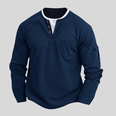 Harrison | Men’s Long-Sleeve Waffle-Cotton Shirt