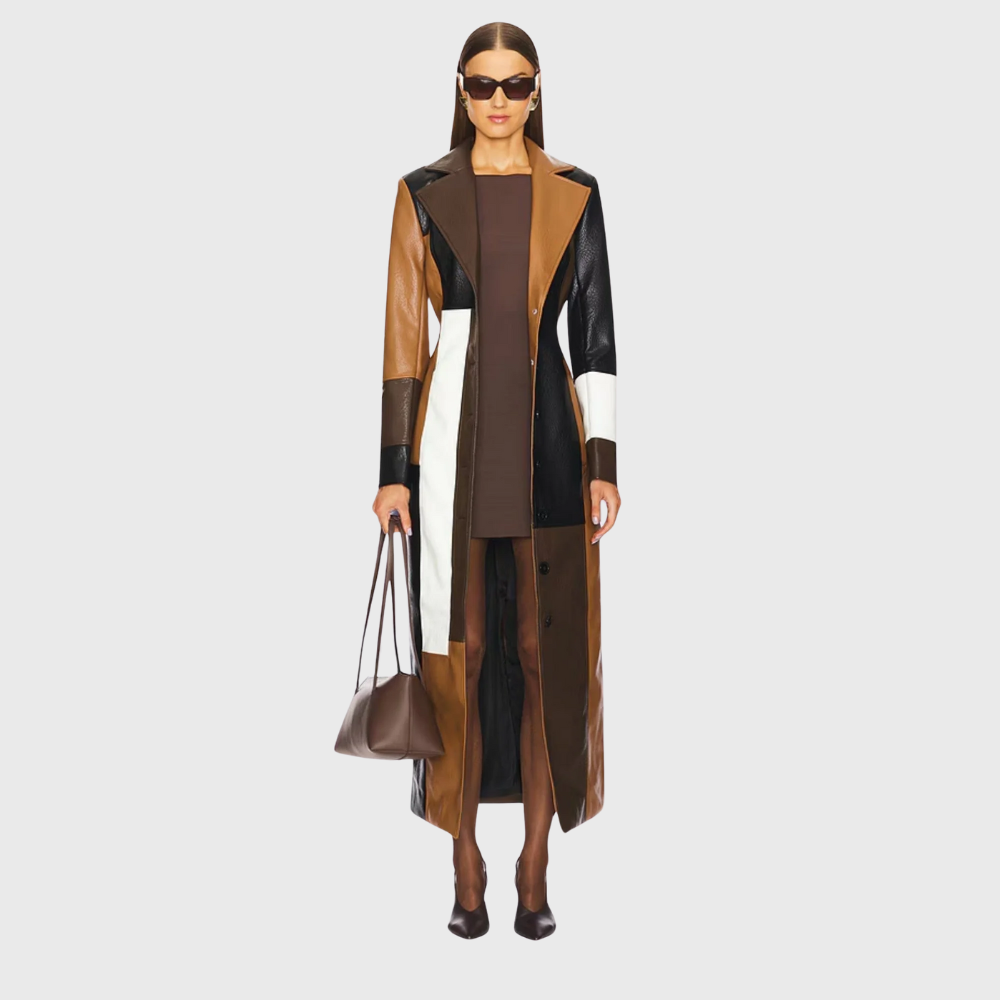Olivia | Long Patchwork Coat