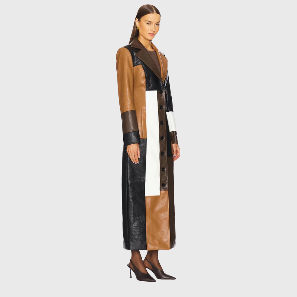 Olivia | Long Patchwork Coat