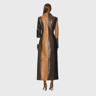Olivia | Long Patchwork Coat