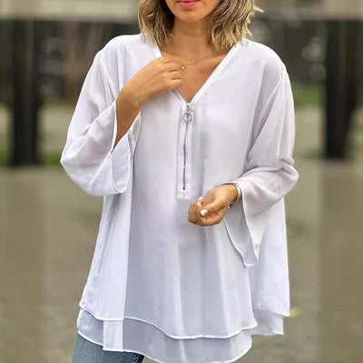 Selindra | Stylish V-Neck Flowy Top